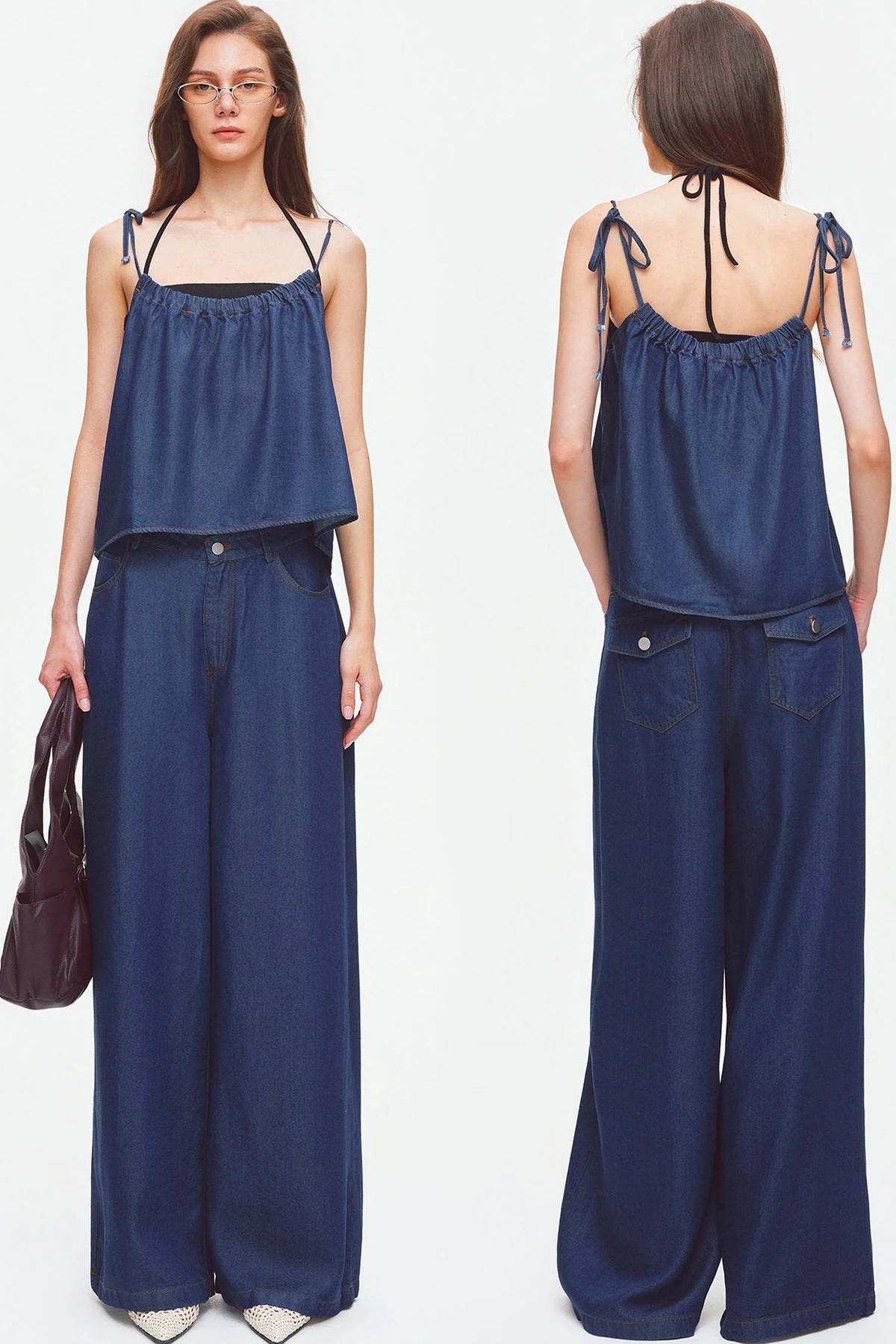 Lyocell Denim Camisole And Pants Set
