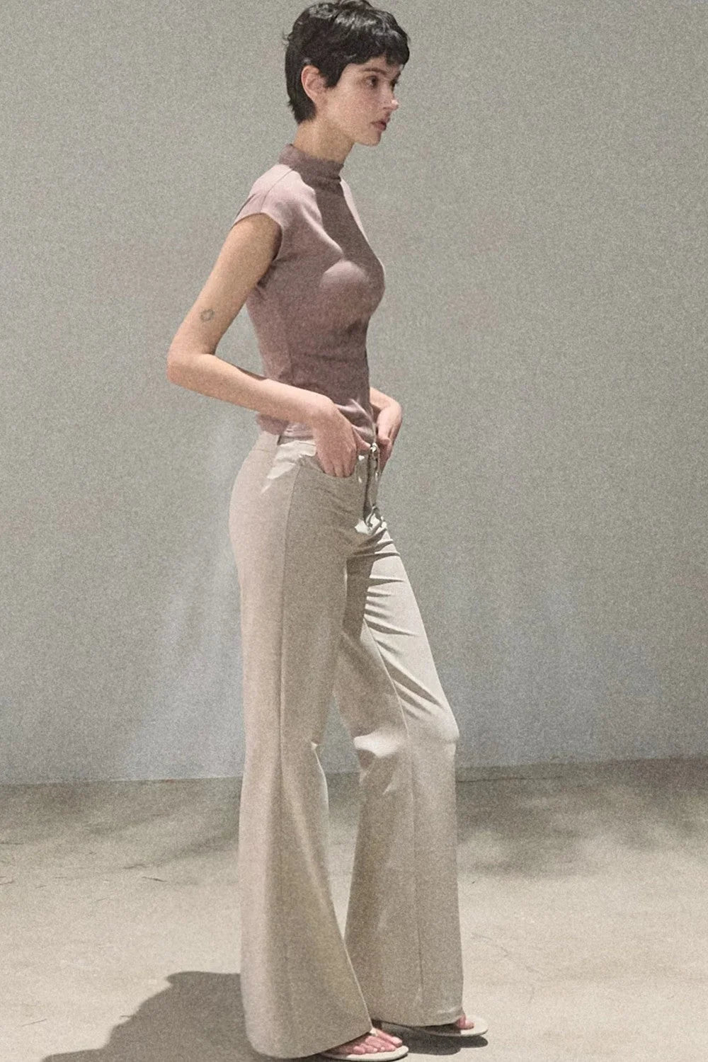 Lyocell Draped Flared Pants Set