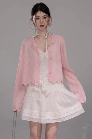 Lyocell Embroidered Blouse and Skirt Set-Up