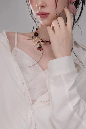 Lyocell Embroidered Blouse and Skirt Set-Up