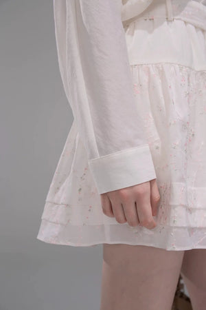 Lyocell Embroidered Blouse and Skirt Set-Up