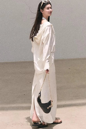 Lyocell Embroidered Draped Skirt Set-Up