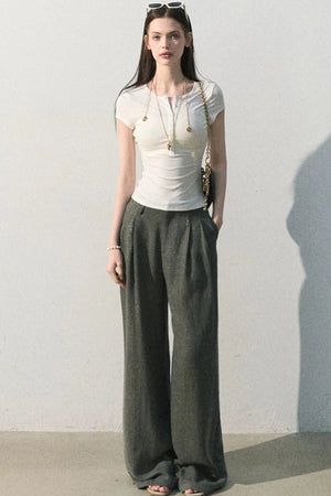 Lyocell Embroidered Polo Top