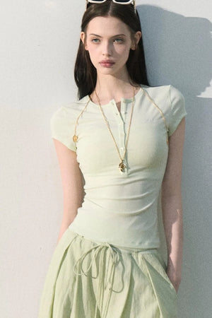 Lyocell Embroidered Polo Top