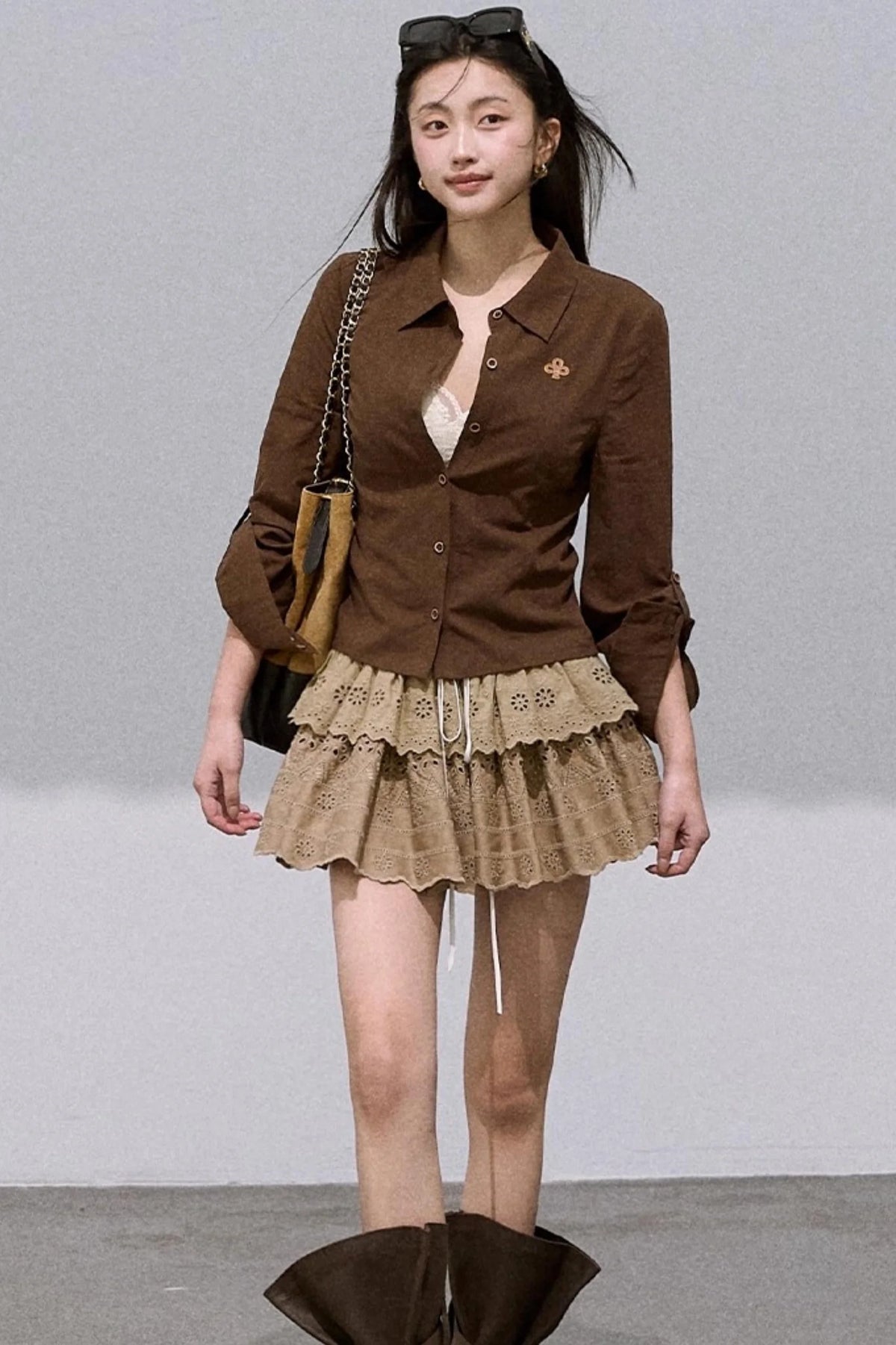 Lyocell Embroidered Puffy Cake Skirt