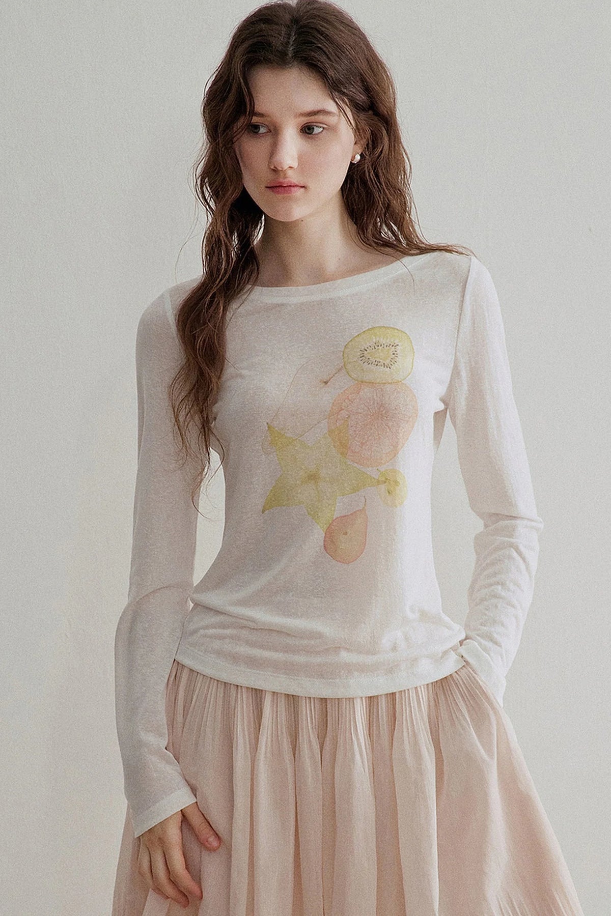 Lyocell Fruit Print Blouse