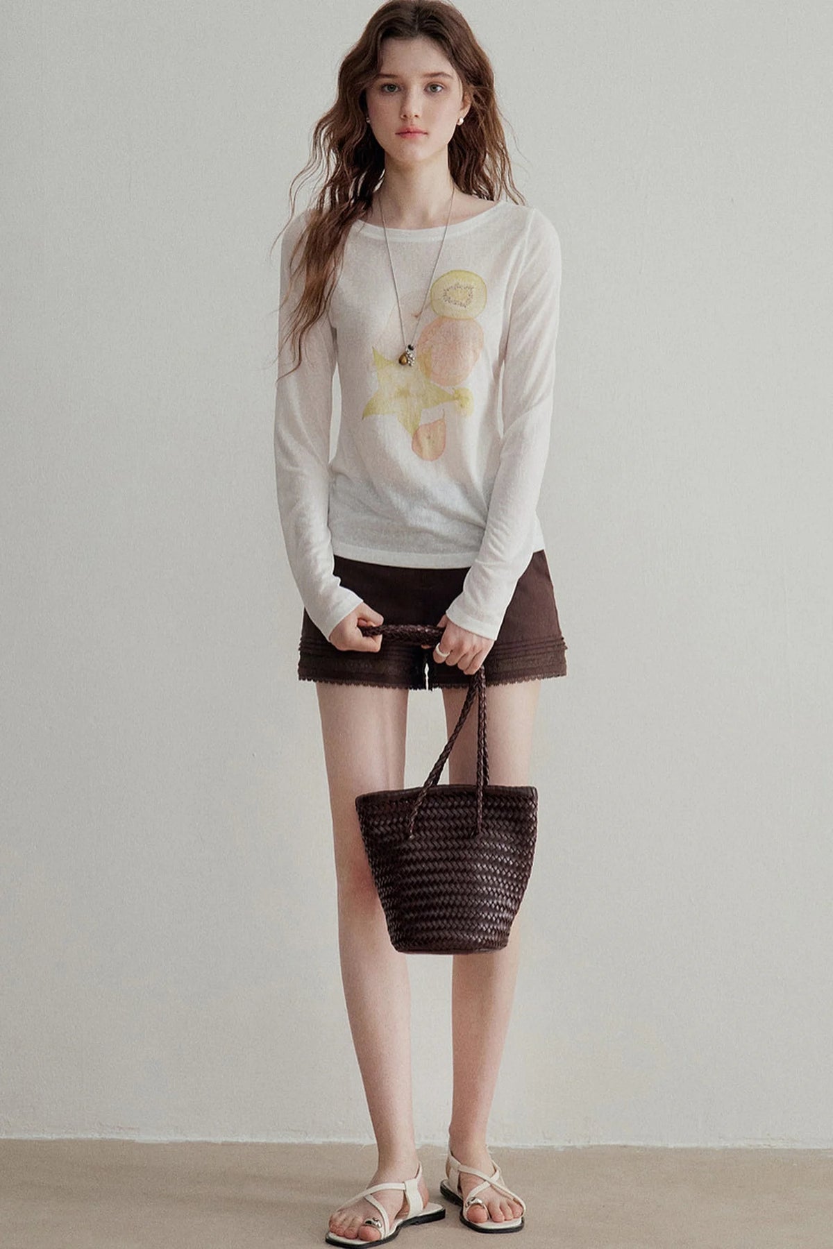 Lyocell Fruit Print Blouse