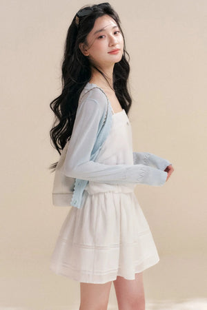 Lyocell Hollow Wave Cardigan