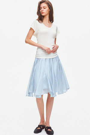 Lyocell Insert Panel Midi Skirt
