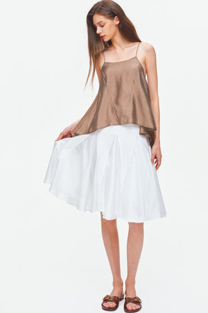Lyocell Insert Panel Midi Skirt