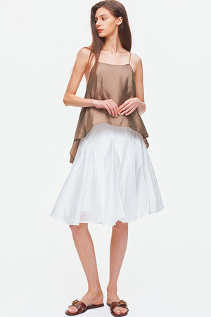 Lyocell Insert Panel Midi Skirt