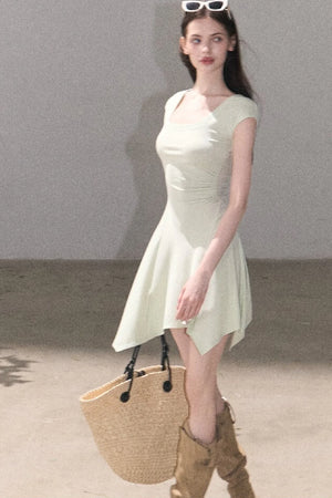 Lyocell Irregular Wool Dress