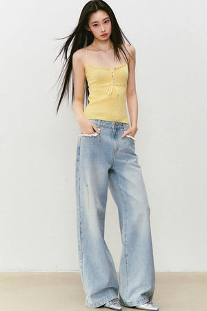 Lyocell Knit Ribbon Camisole