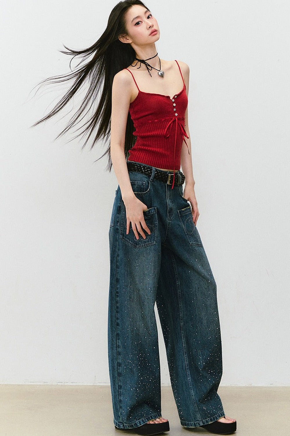 Lyocell Knit Ribbon Camisole