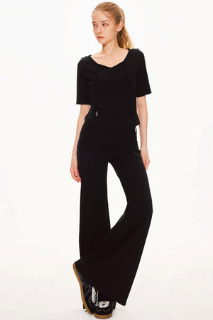 Lyocell Knit V-Neck Ensemble Set-Up