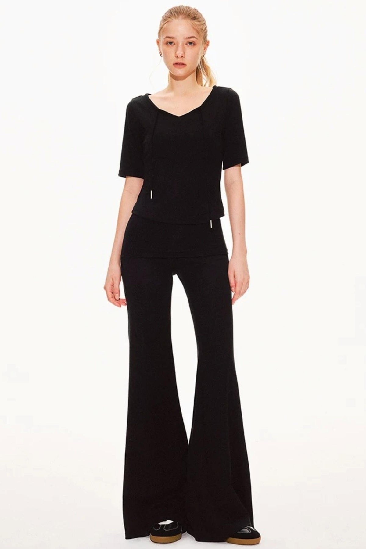 Lyocell Knit V-Neck Ensemble Set-Up