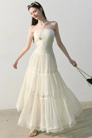 Lyocell Lace Off-Shoulder Dress