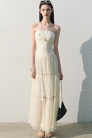 Lyocell Lace Off-Shoulder Dress