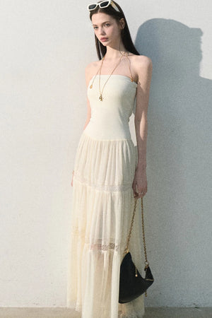 Lyocell Lace Off-Shoulder Dress