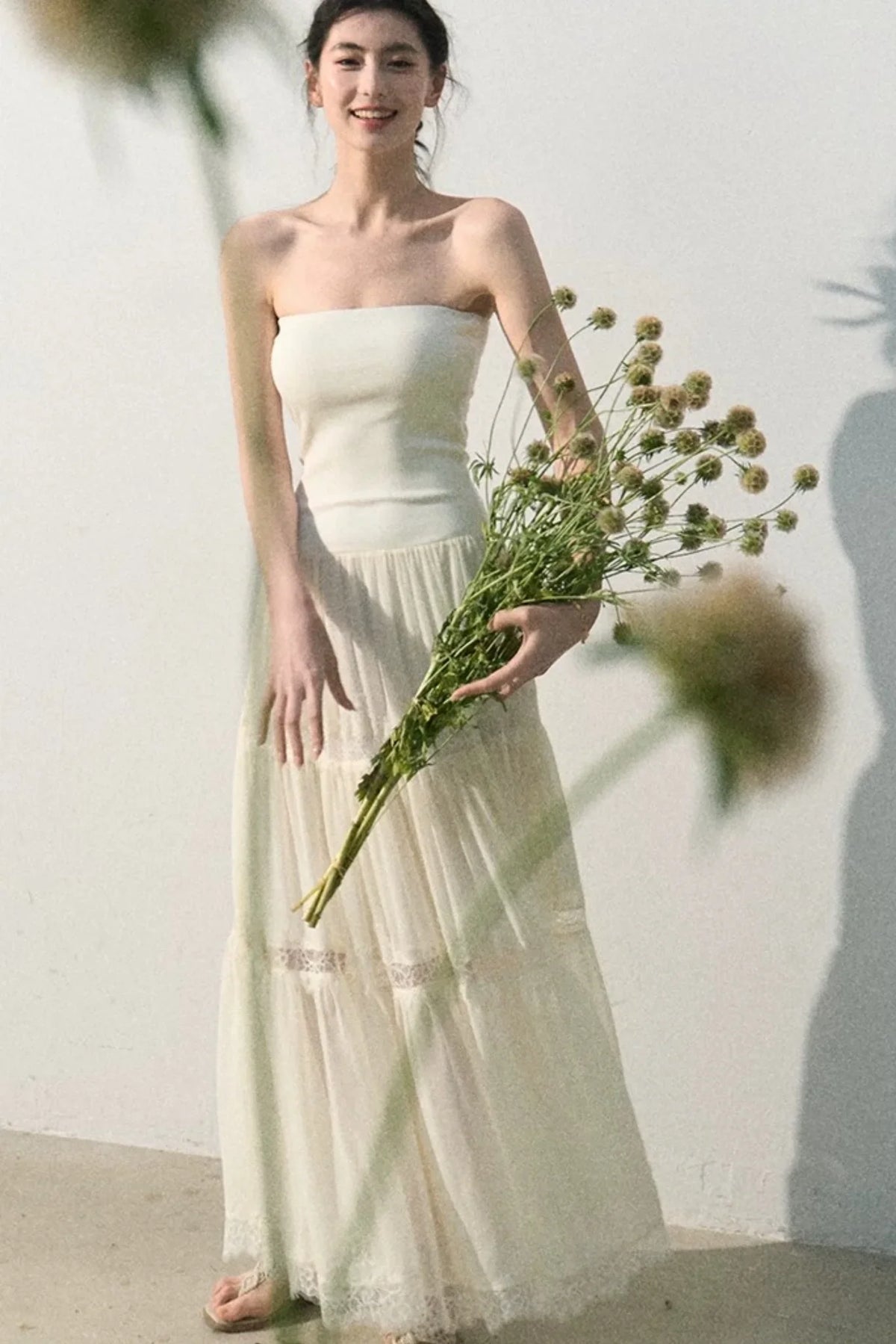 Lyocell Lace Off-Shoulder Dress