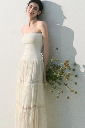 Lyocell Lace Off-Shoulder Dress