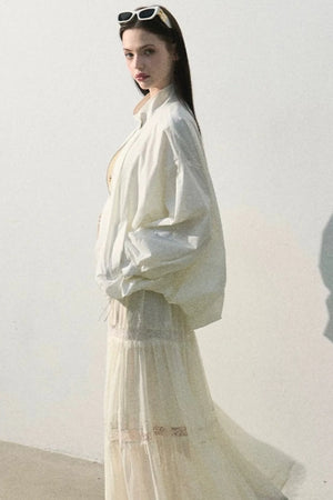 Lyocell Lace Off-Shoulder Dress