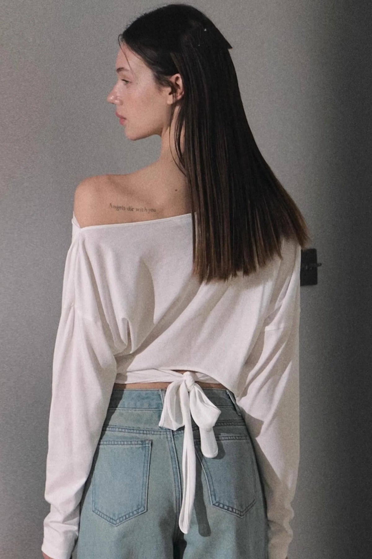 Lyocell Lace Swing Long T-Shirt