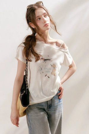 Lyocell Lace Trim Puppy Top
