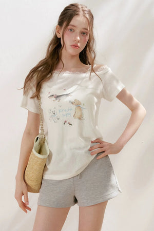Lyocell Lace Trim Puppy Top