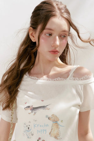 Lyocell Lace Trim Puppy Top