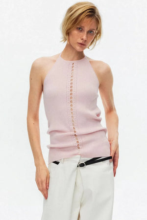 Lyocell Lace-Up Ribbed Vest