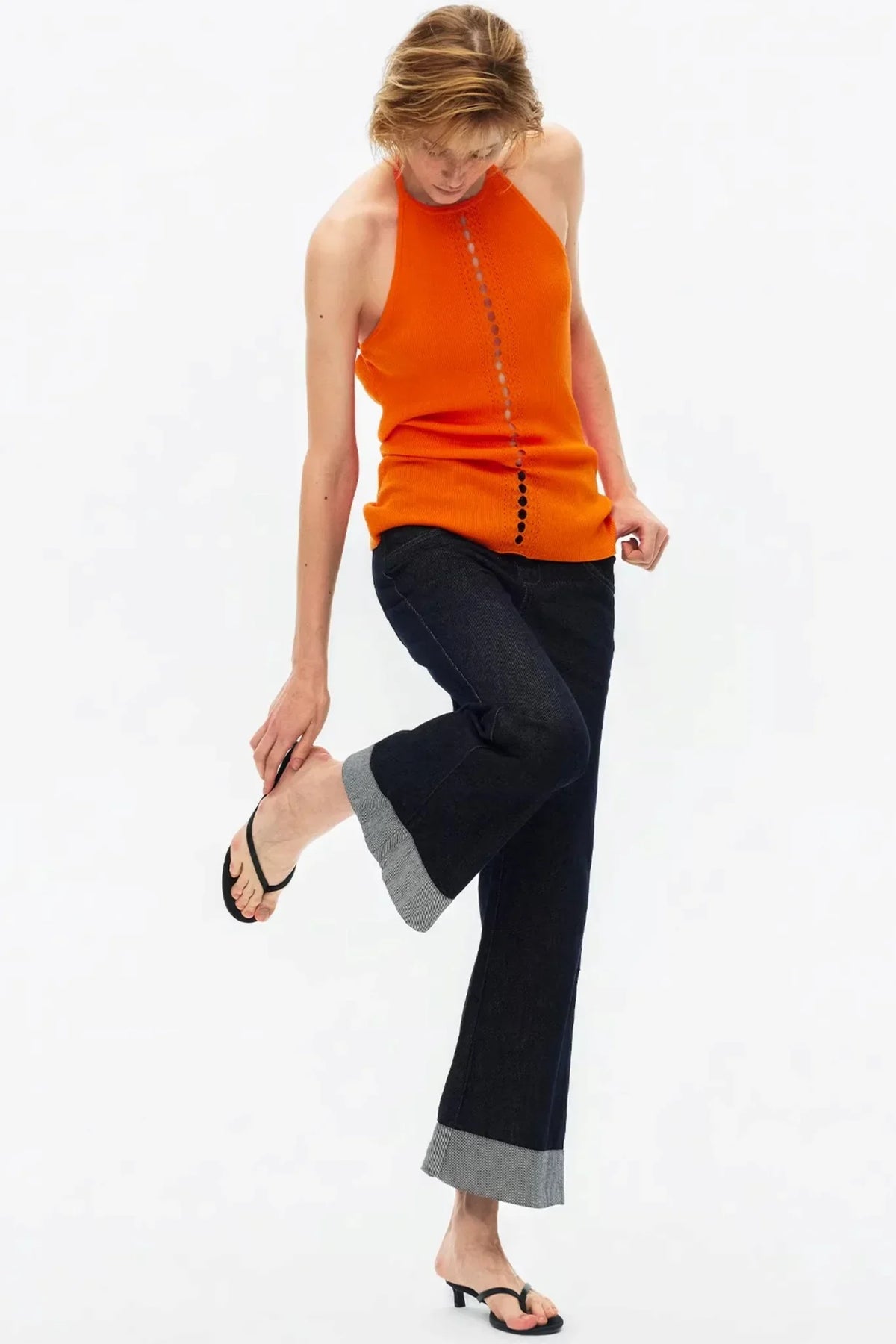 Lyocell Lace-Up Ribbed Vest