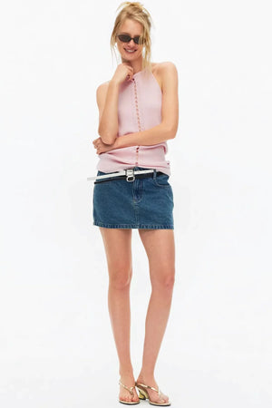 Lyocell Lace-Up Ribbed Vest