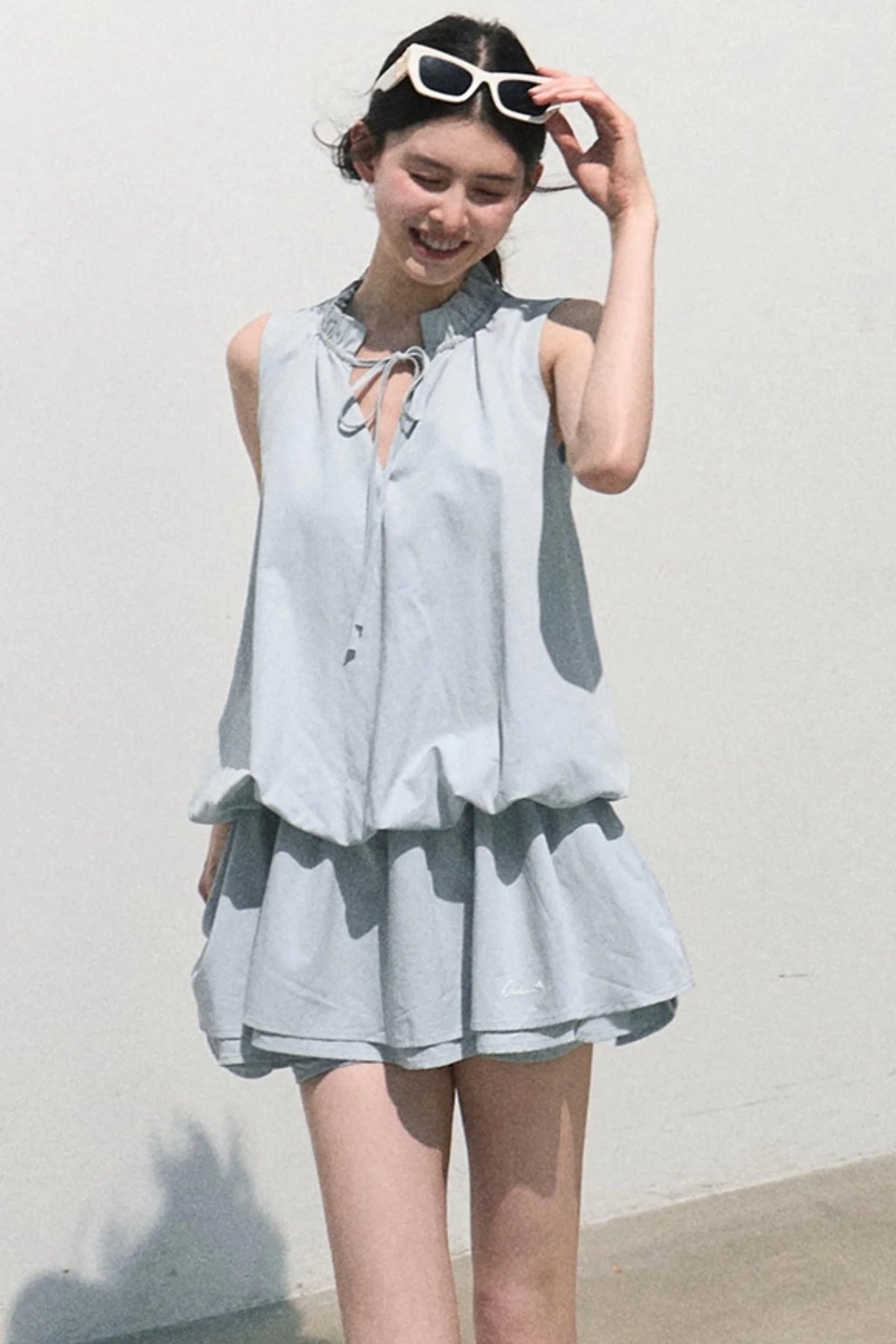 Lyocell Lace-Up Vest Dress