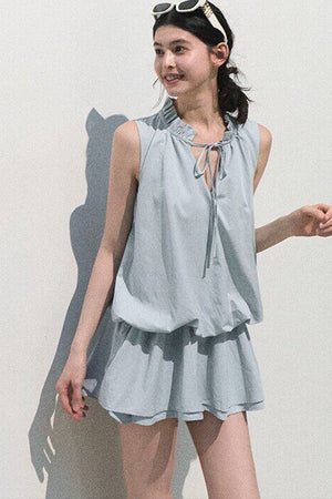 Lyocell Lace-Up Vest Dress