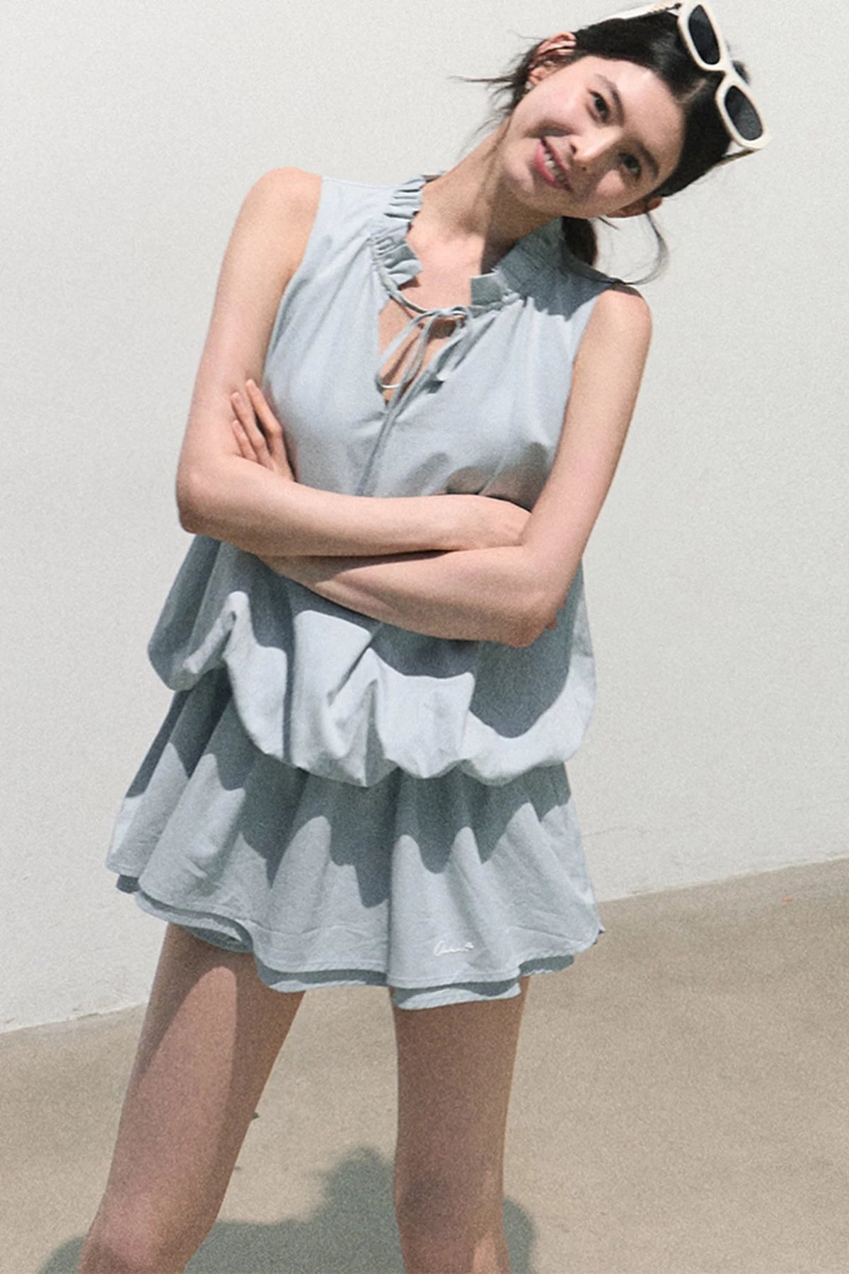 Lyocell Lace-Up Vest Dress