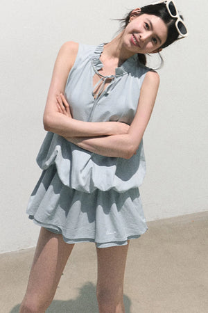 Lyocell Lace-Up Vest Dress