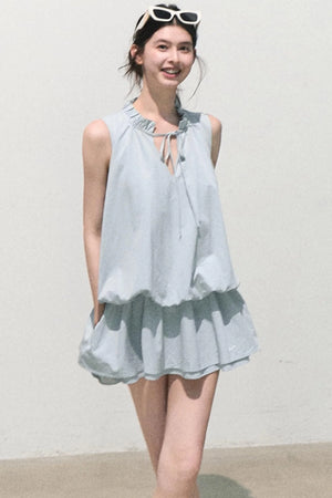 Lyocell Lace-Up Vest Dress