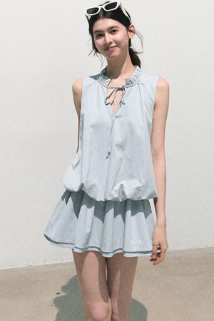 Lyocell Lace-Up Vest Dress