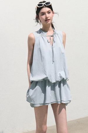 Lyocell Lace-Up Vest Dress