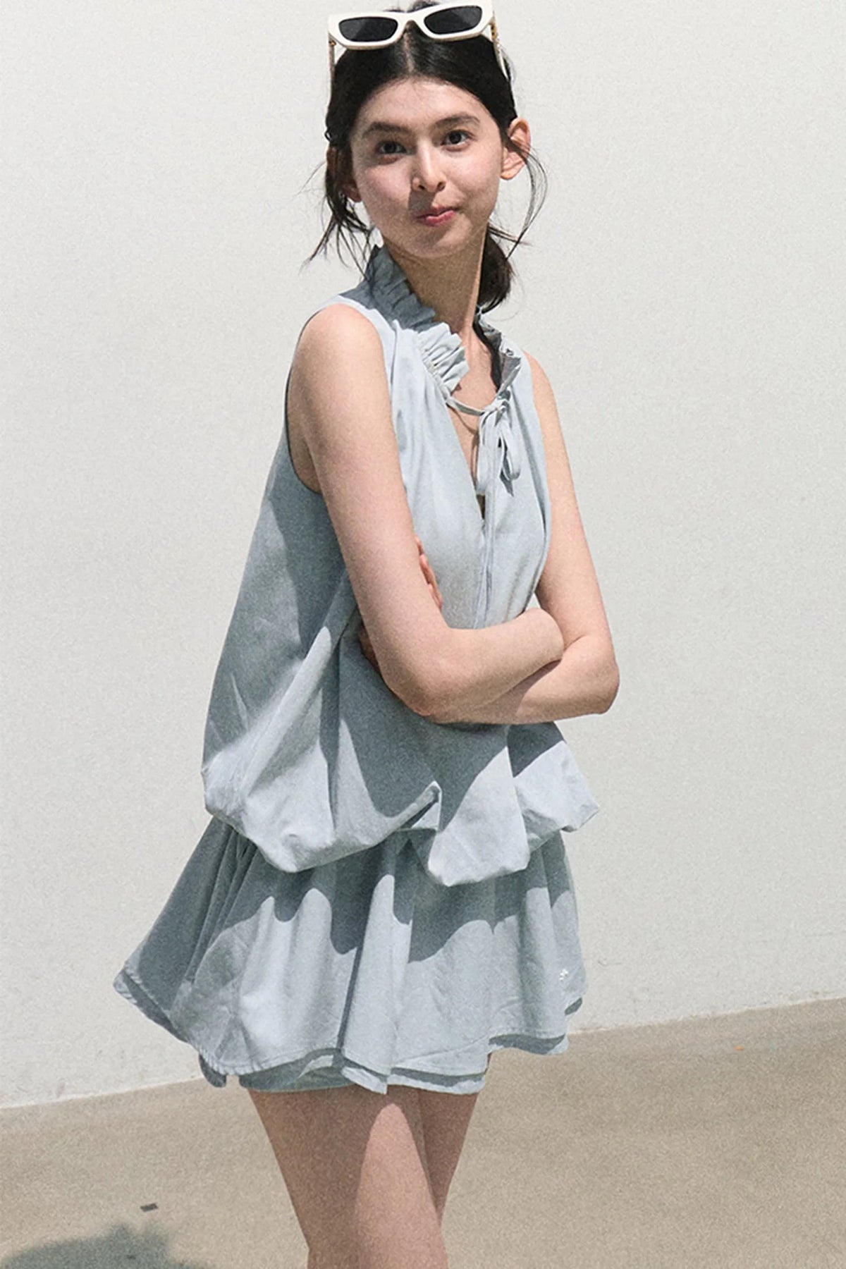 Lyocell Lace-Up Vest Dress
