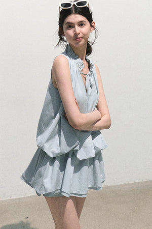 Lyocell Lace-Up Vest Dress