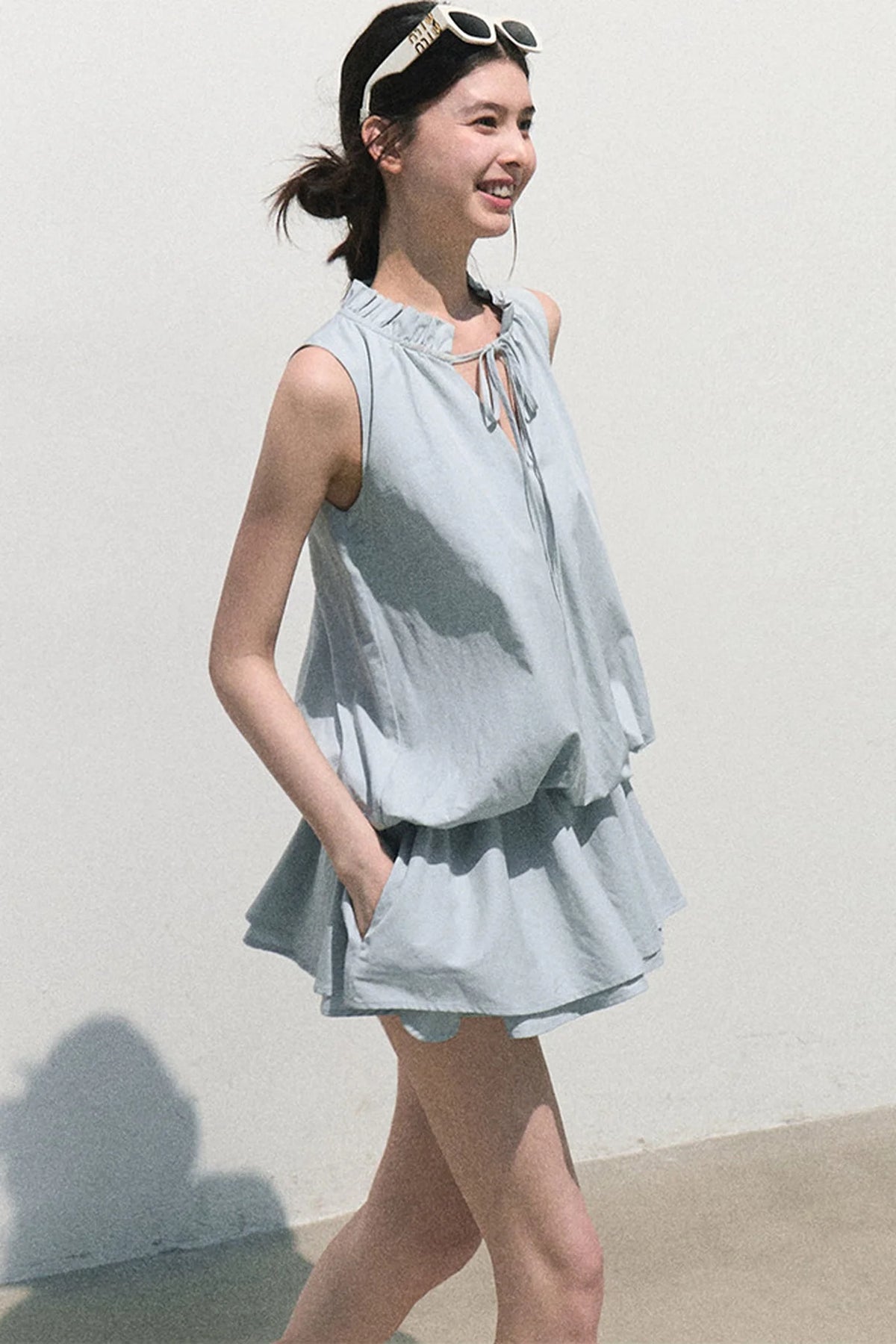 Lyocell Lace-Up Vest Dress