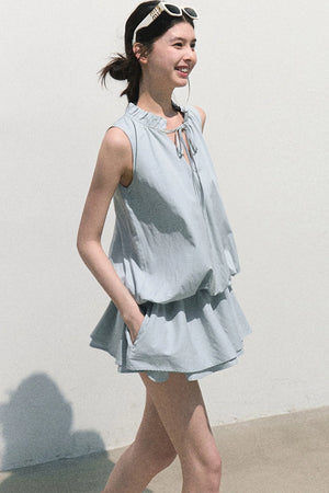 Lyocell Lace-Up Vest Dress