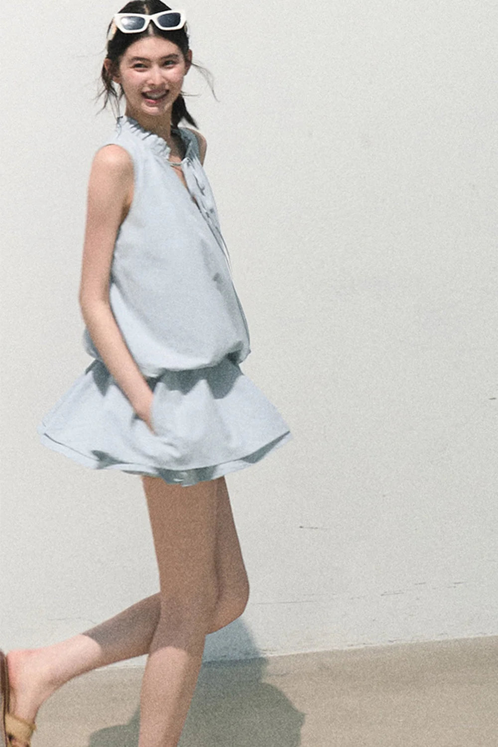 Lyocell Lace-Up Vest Dress