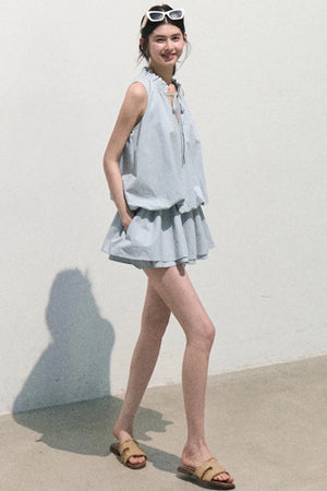 Lyocell Lace-Up Vest Dress