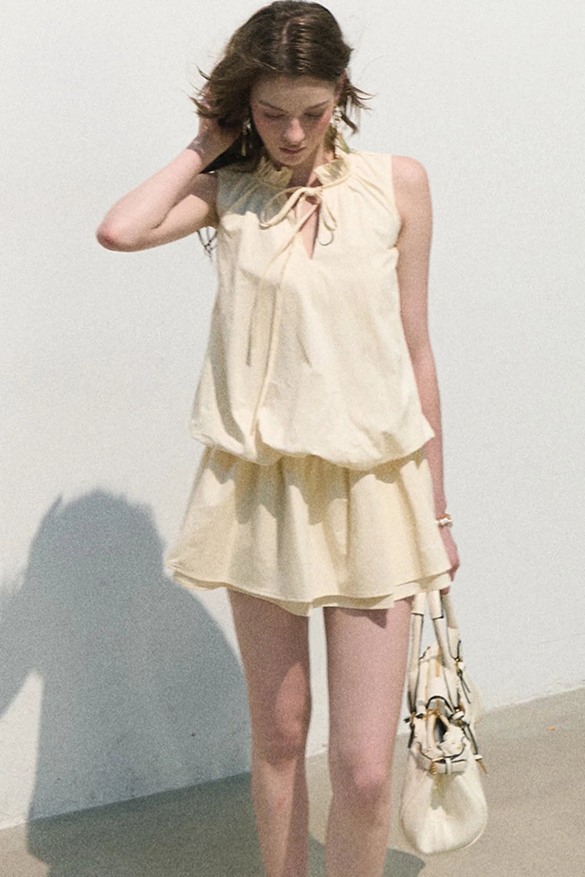 Lyocell Lace-Up Vest Dress