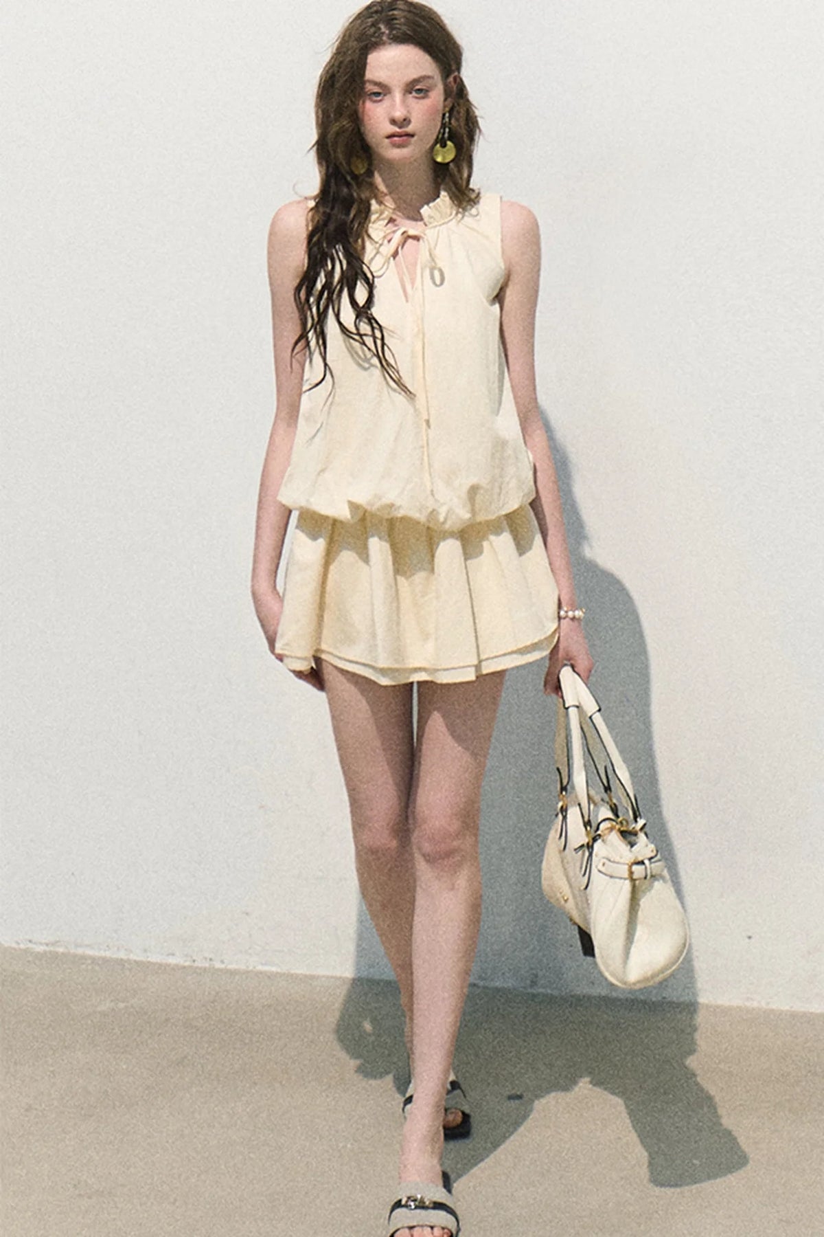 Lyocell Lace-Up Vest Dress