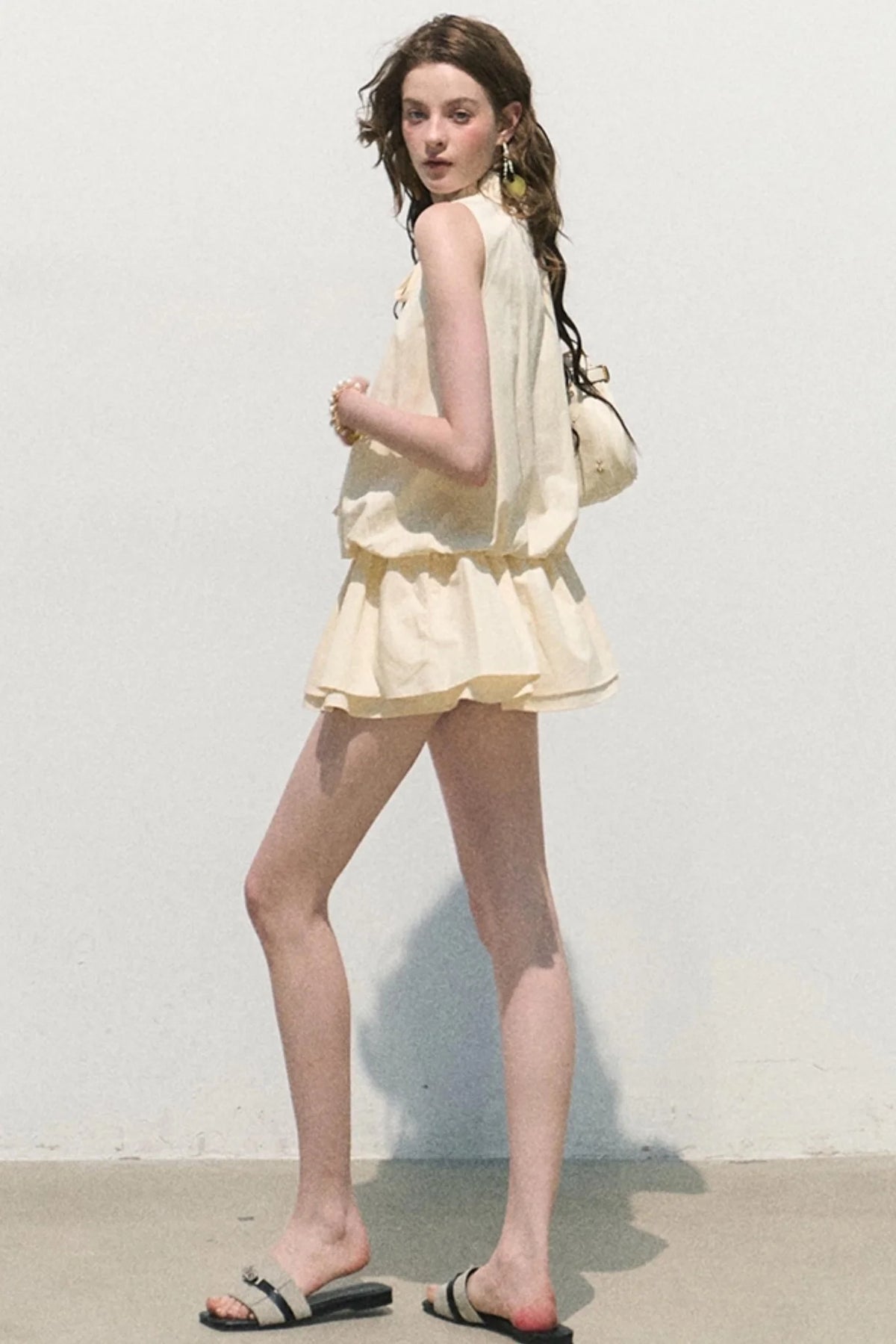 Lyocell Lace-Up Vest Dress