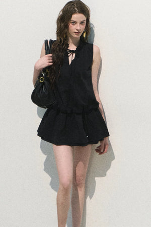 Lyocell Lace-Up Vest Dress